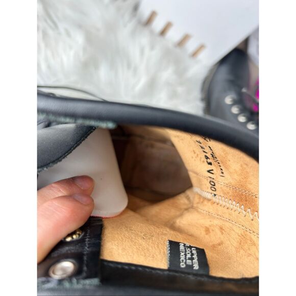 Justin Women's Leather Lace-Up Ankle Roper Western Boots Black L506 Size 8.5 - Picture 6 of 10